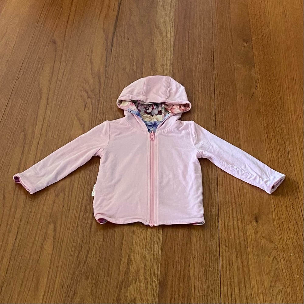 Posh Peanut Pink and Floral Reversible Jacket - Picture 6 of 8